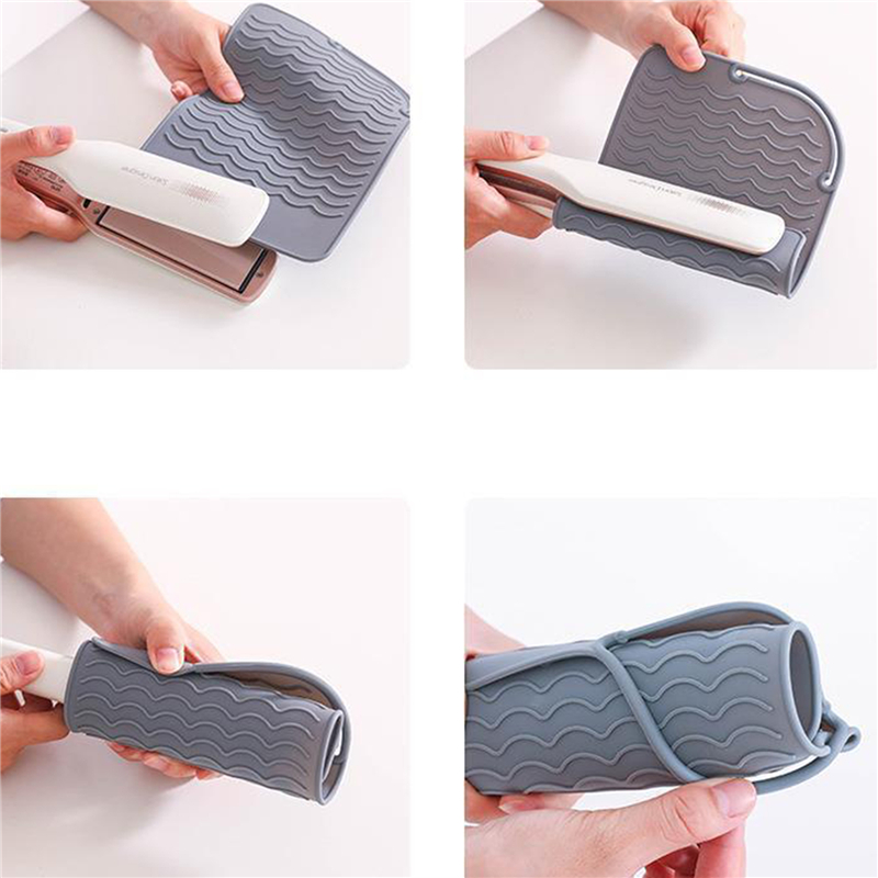 Portable Silicone Heat Resistant Mat Hair Straightener Curler Insulation Pad Non-Slip Anti Heat Mat Hair Styling Tool For Travel