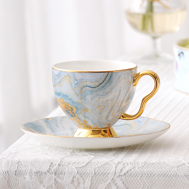 Pastoral Nordic Cup Saucer Bone China Creativity Teaware Reuseable Eco Friendly Cup Saucer Coffee Canecas Home Decoration EK50BD