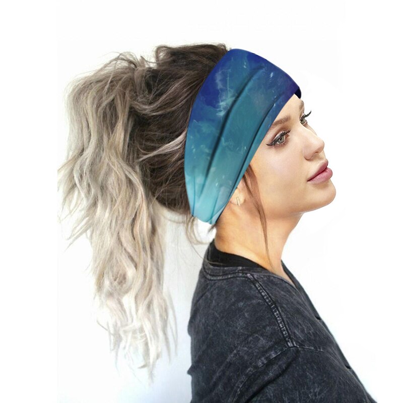 Breite Baumwolle strecken Frauen Stirnbänder Blumen- Drucke Elastische Haar Bands Für Frauen Headwrap Turban Headwear Mädchen Hairbands