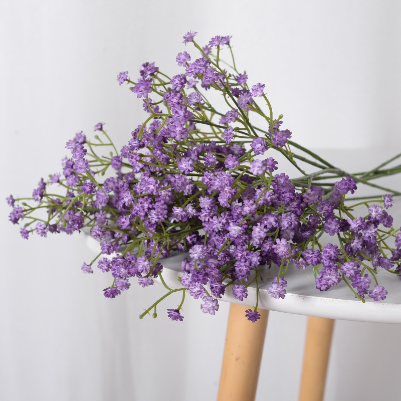 Ramo de flores de estrellas de cielo Artificial de 52cm, azul y blanca, decoración navideña para el hogar, accesorios de fotografía, planta, decoración de boda: Castaño