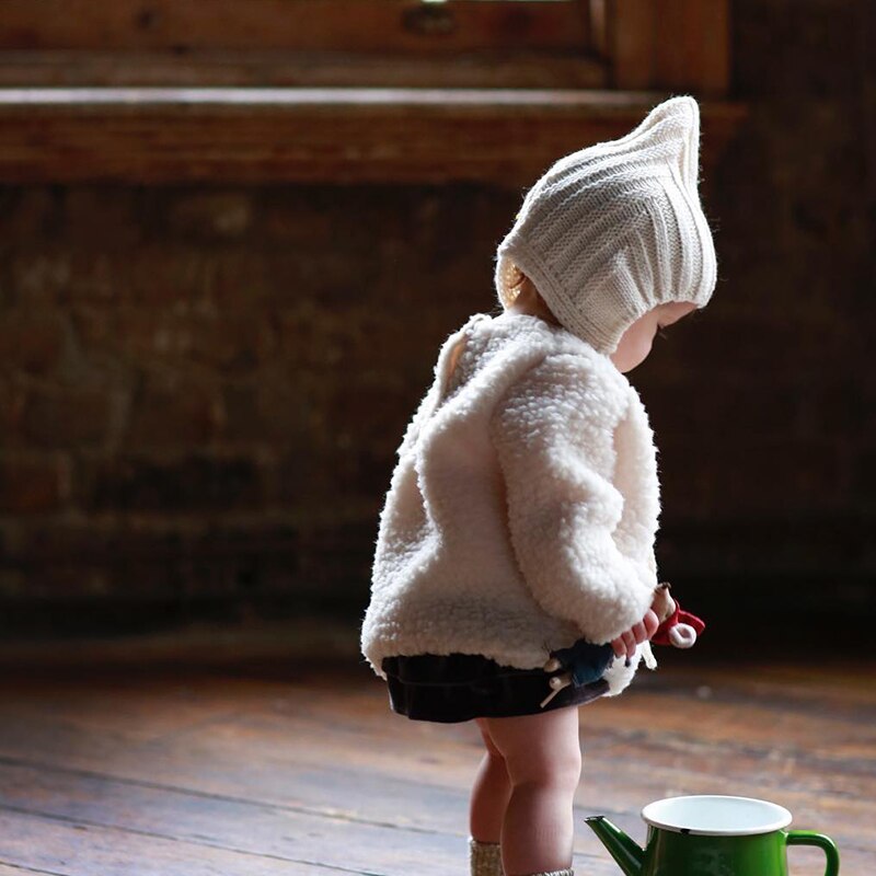 Ins estilo nórdico, bebê outono e inverno calor, casaco de lã de cordeiro grosso, bebê mais veludo, casaco de inverno feminino, roupas de menino