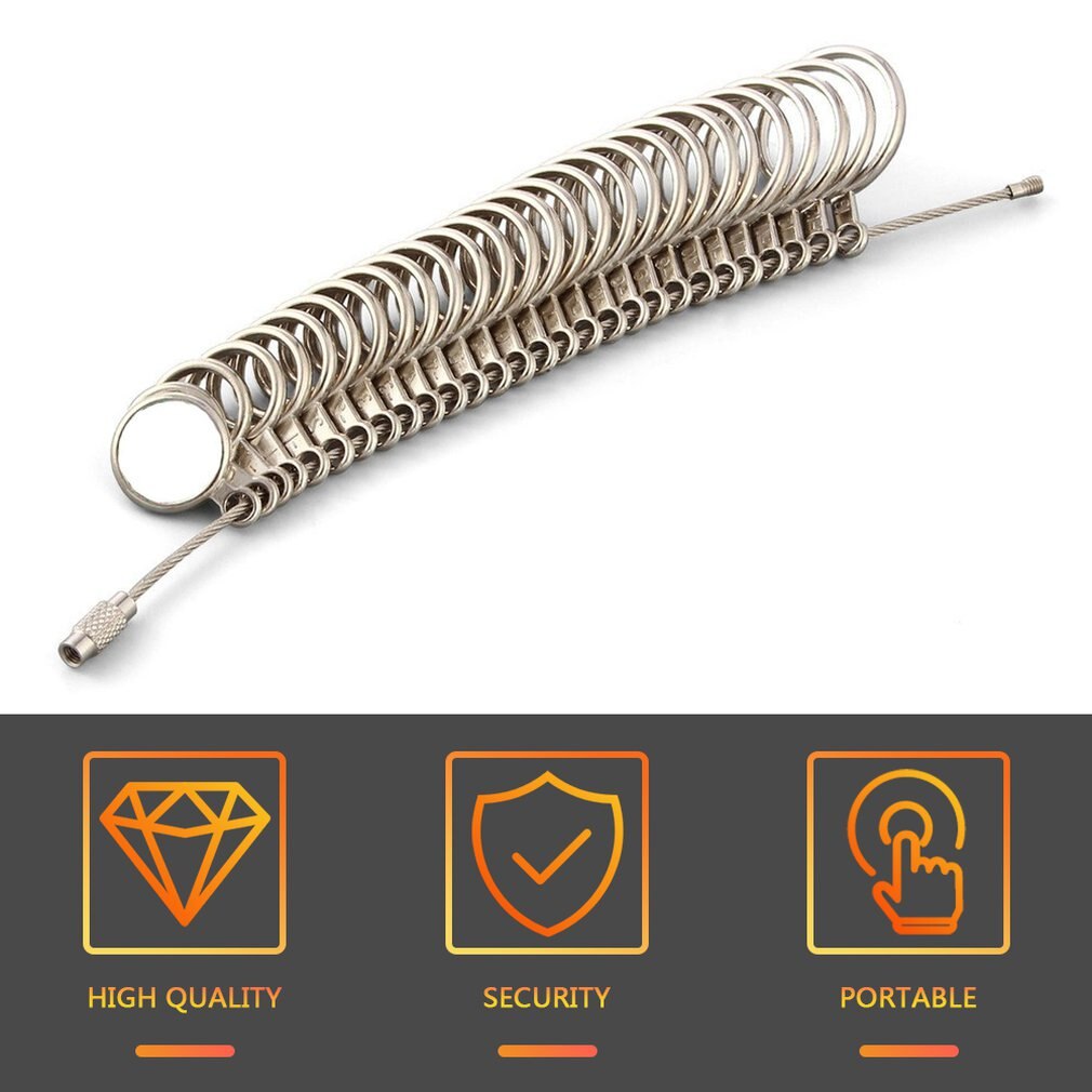 Silber Ring Sizer Finger Dimensionierung jewelers Sauerei Stock Metall Finger Ring Messgerät einstellen Dorn UNS Größe Schmuck Werkzeug Ausrügestochen