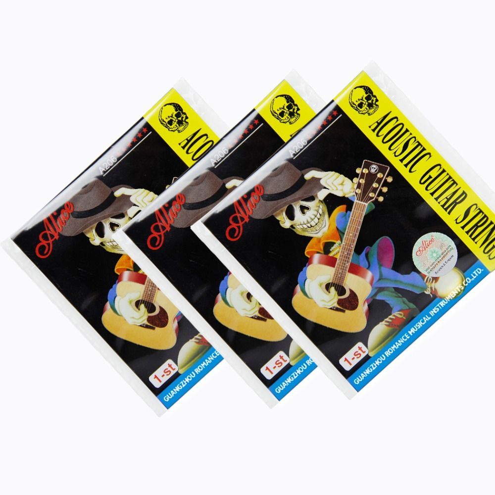 Alice-Gitarrensaiten der A206-Serie, 0,28 mm, 0,11 Zoll, Akustikgitarrensaiten, lange Lebensdauer, Stahlgitarre, 6 Saiten, Musikbegeisterte