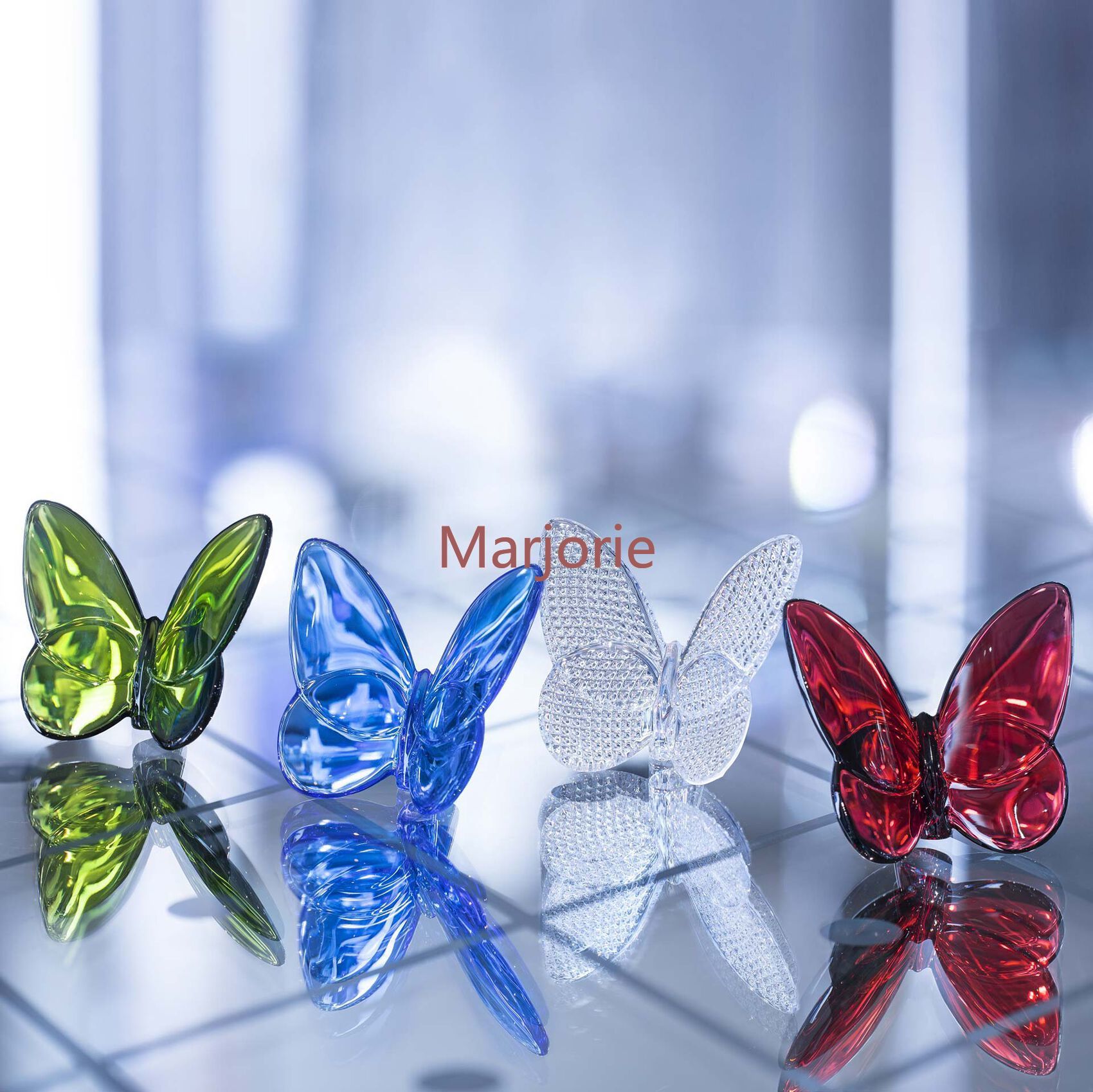 Sommerfuglevinger blafrende glas krystal papillon heldig sommerfugl glimter livligt med lyse farver ornamenter til hjemmet