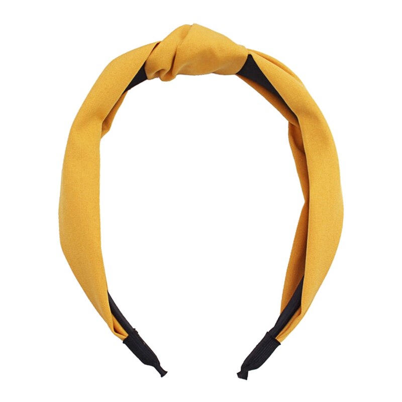 Effen Kleur Knoop Hoofdbanden Voor Vrouwen Eenvoudige Stof Meisjes Haarband Vrouwen Haaraccessoires Brede Zijde Haarband