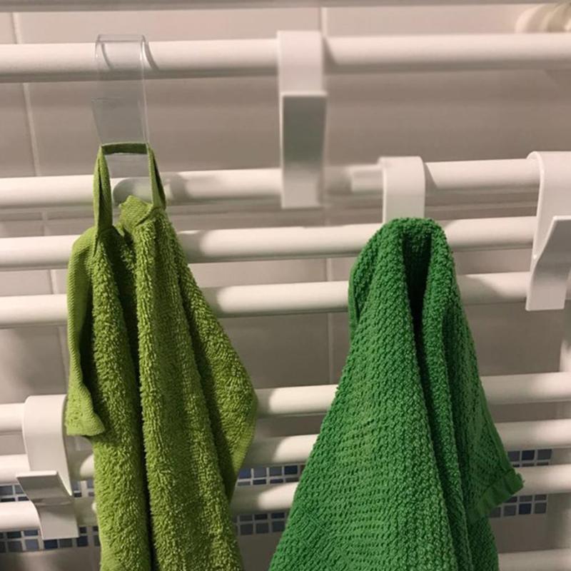 5 st handduksmoppekrokar hängare hängande hängare förvaringshållare handdukstork radiator tubformad badkrokhållare för förvaringsupphängning