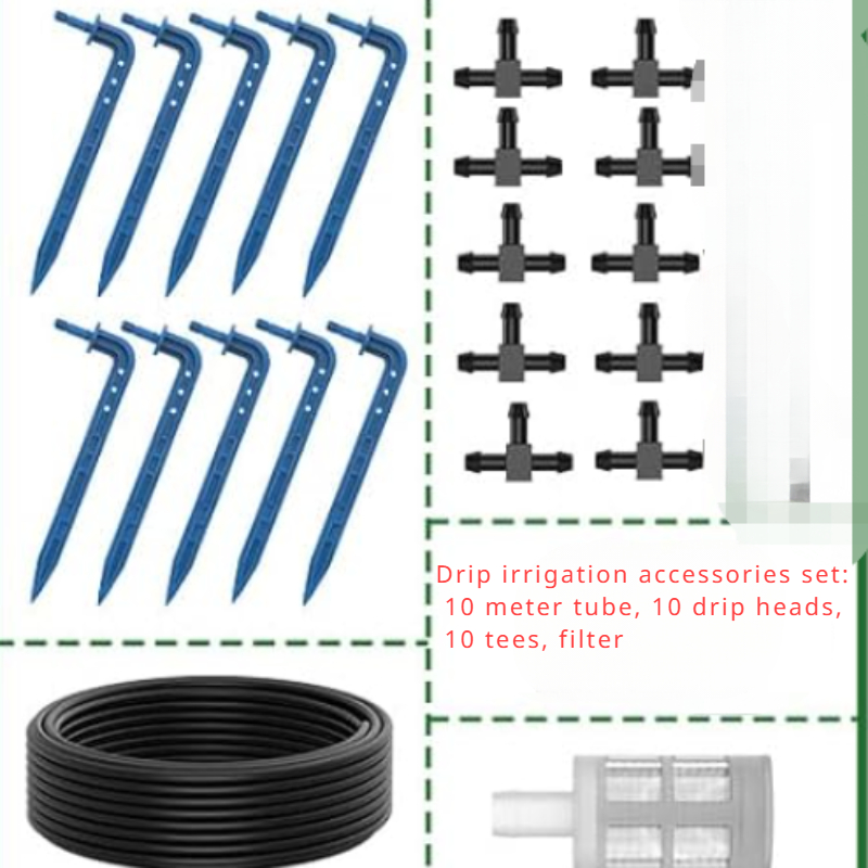 Solar Automatic Drip Irrigation System Kit for Garden Outdoor/Indoor DIY Gardening Water, Plant Watering System with Anti-Siphon: Red