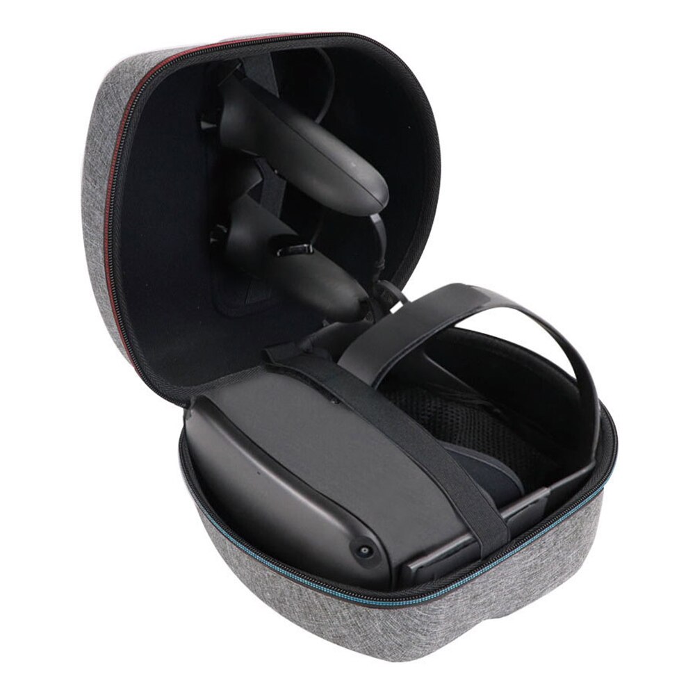 Capa rígida eva para headset gamer com zíper, capa protetora para os controladores oculus quest, saco de armazenamento para jogos, portátil: Gray