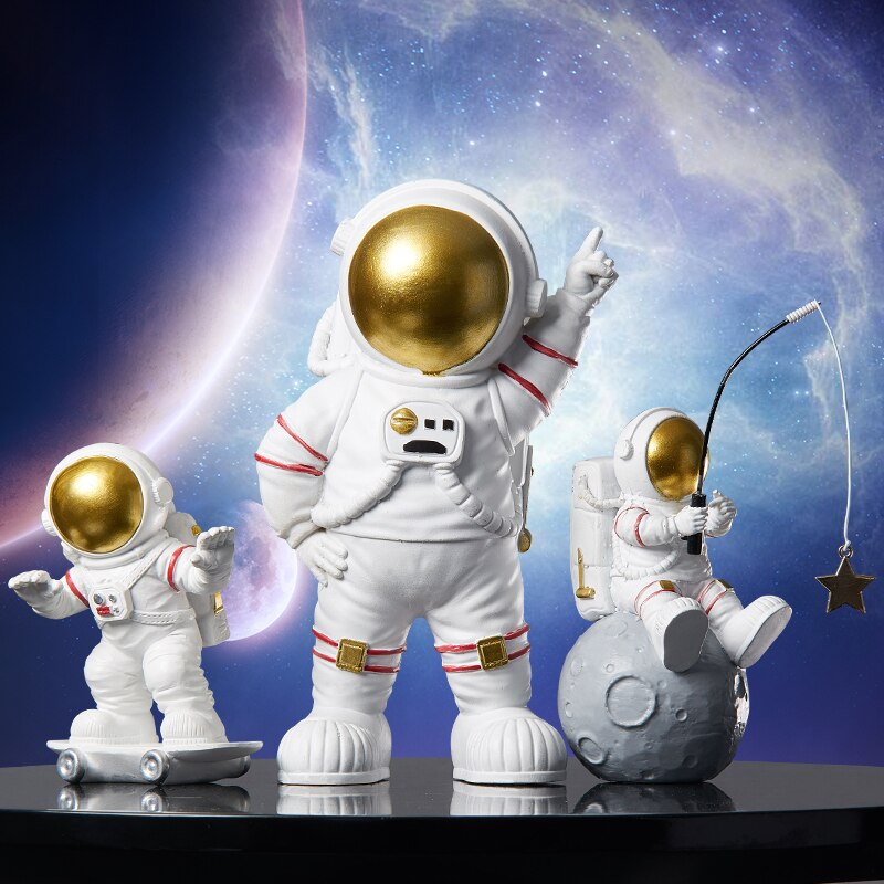 Nordic Astronaut Standbeeld Thuis Desktop Decor Karakter Sculptuur Kosmonaut Hero Kantoor Miniaturen Model Creatieve Figuur Beeldjes