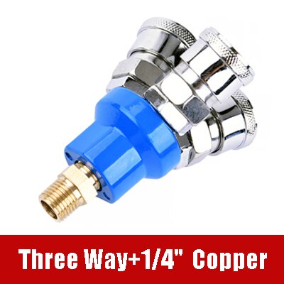 Quick Connector Air Compressor Manifold 2 Way 3 way Quick Connect Multi Hose Coupler Fitting with High Strength: Three DS02