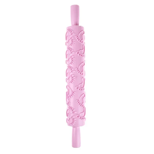 Roller Kuchen Dekorieren Geprägte Nudelhölzer Strukturierte Antihaft Fondant Gebäck Icing Ton Teig Roller Küche Backen Werkzeuge: Orange