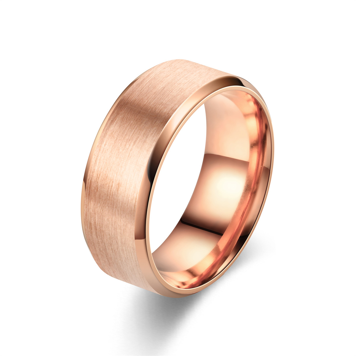 4 farver klassisk 8mm herrering overflade børstet rustfrit stål enkel ring til kvinder vielsesring par smykker tilbehør: 13 / Hvid