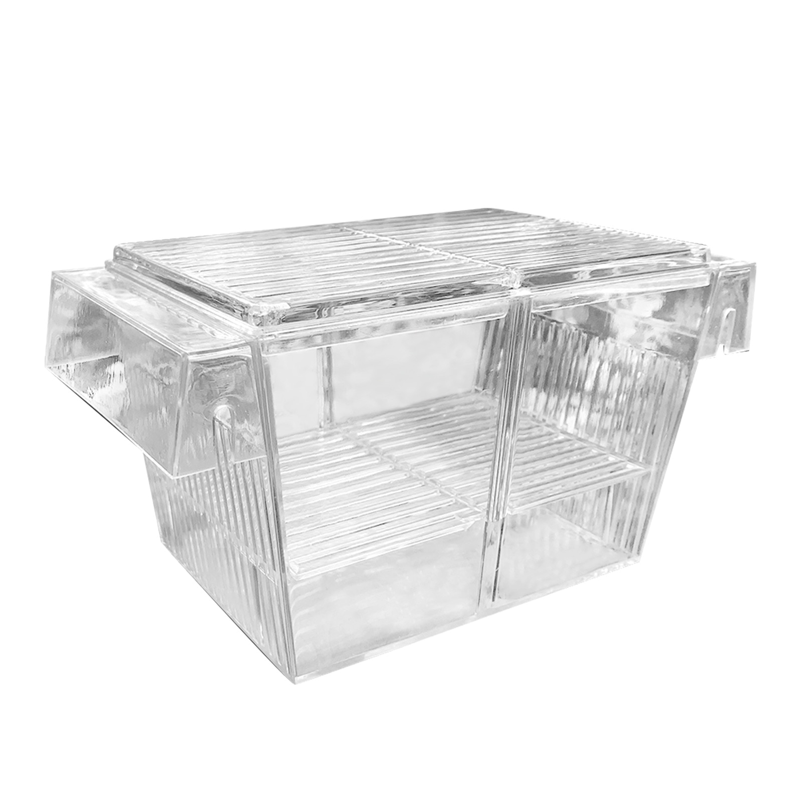 Double-deck Isolation Trap Fry Incubator Breeder Transparent Cage Tank Floating Aquarium Hatchery Guppies Fish Breeding Box