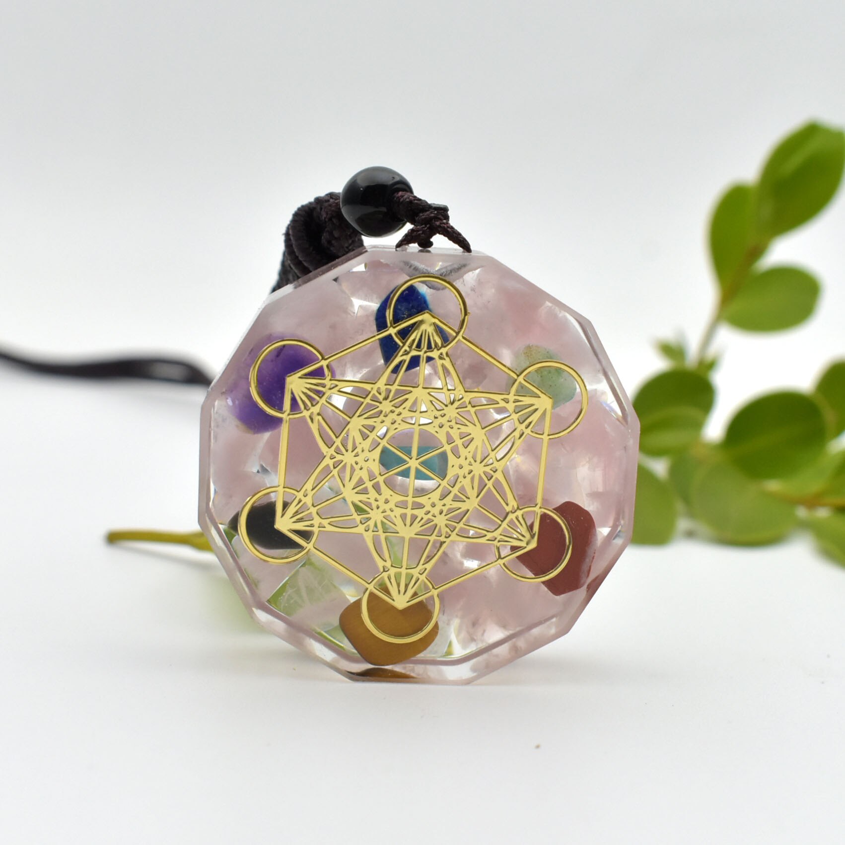 Metatron Cube Orgonite Ketting Bloem Van Leven Kosmische Energie Center Teken Hanger Ketting Heilige Geometrie Orgone Hanger