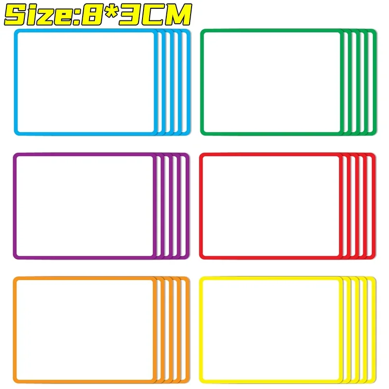Magnetic Label Stickers Reusable Home Fridge Sticker Dry Erase Magnet Labels Office School Whiteboard Display Stickers: light green / 16-20 Cells