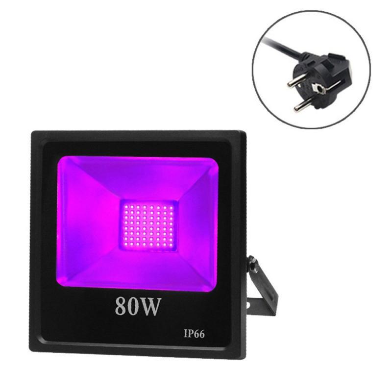 UV LED Floodlight 30W 50W 80W Ultraviolet Light 100-120V Fluorescent Lamp Black Light Halloween Party Prom LED Purple Cast Light