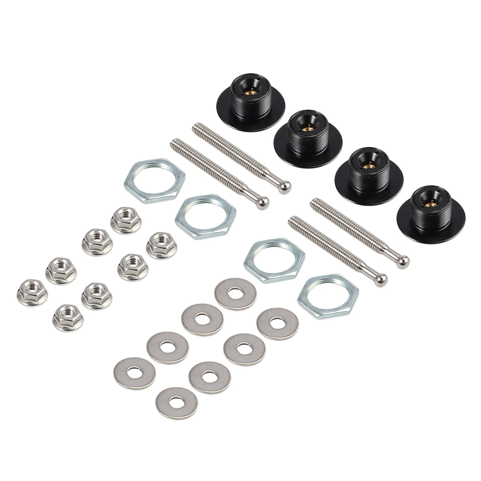 Justech 4pcs Multi Purpose Push Button Release Latches Aluminum &amp; Stainless Steel Push Button Quick Release Protectors Lock Kit