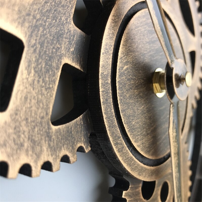 Retro Gear Mute Modern Large Wall Clock Silent Clocks for Home Kitchen Living Room Decor Battery Operated