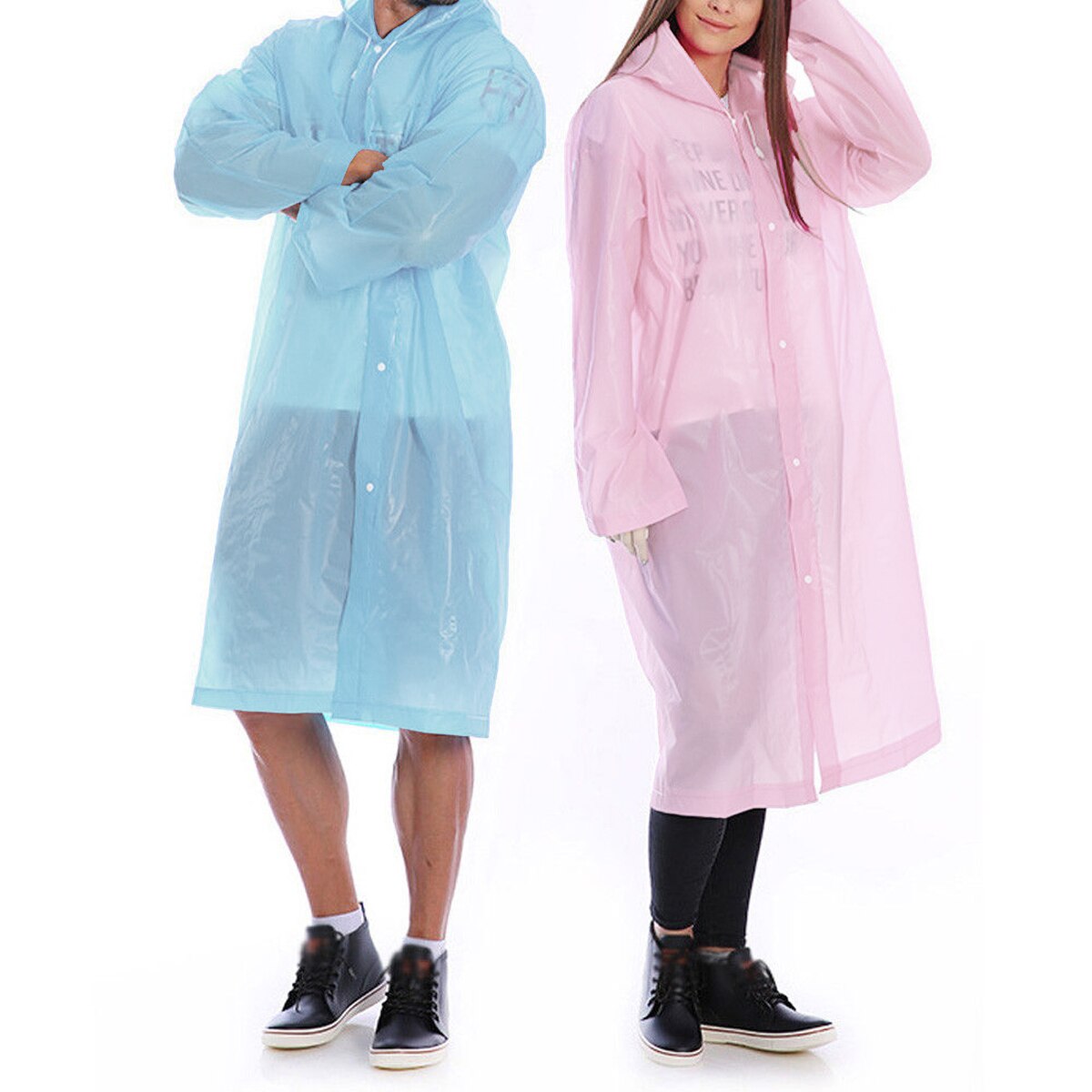 Unisex Waterproof Raincoat Jacket Clear Raincoat Rain Coat Hooded Poncho Rainwear Men Child