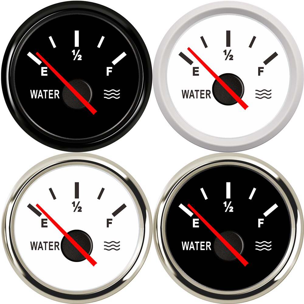 0-190Ohm 52MM Water Level Gauge Red Backlight Water Tank Level Indicator Meter with Fuel Level Sensor 200MM 250MM 300MM 400MM