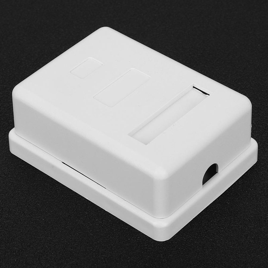 2Pcs CAT6 RJ45 Junction Box Desktop Information Case 8P8C Ethernet Cable Connector Single Port Network Wiring Plastic Box