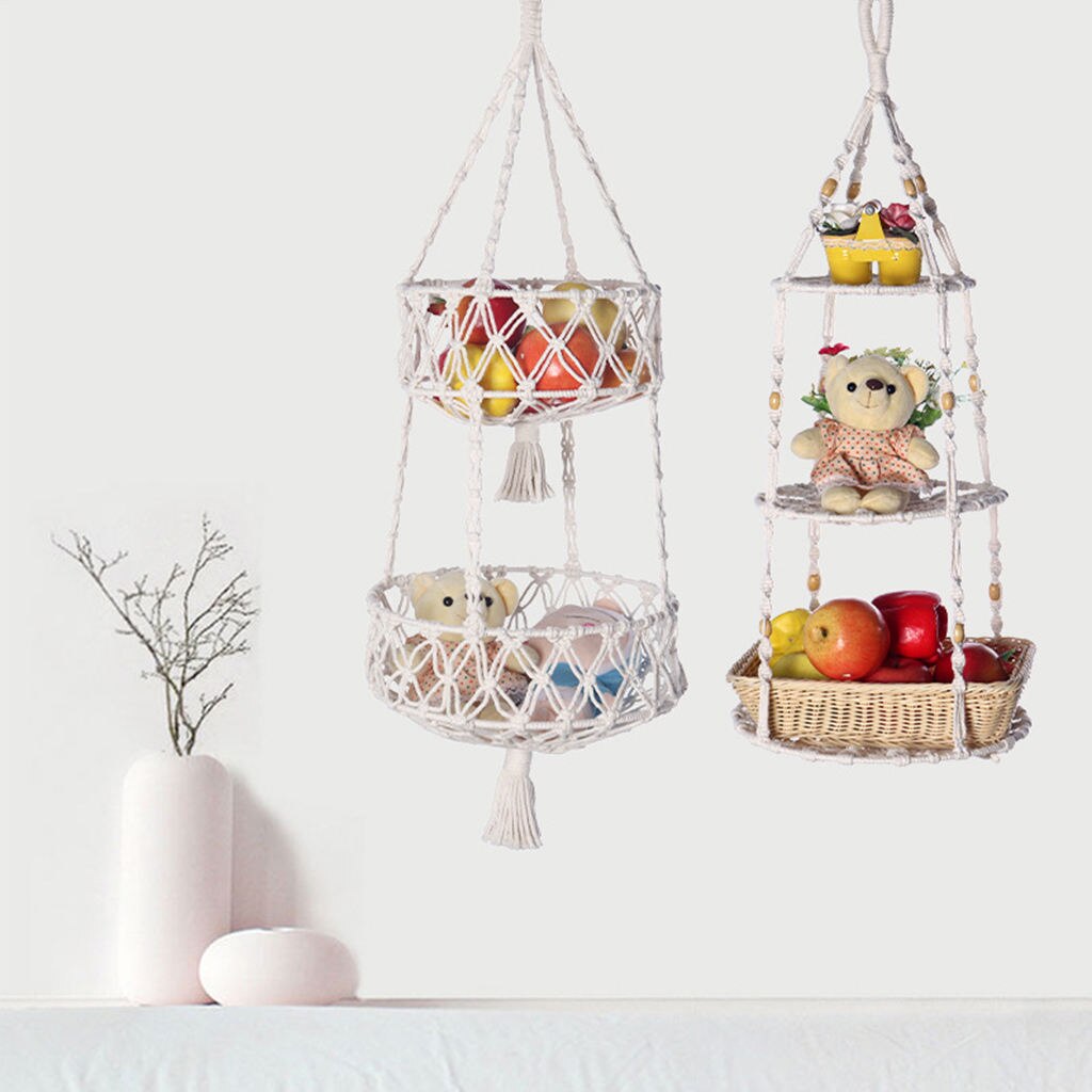 Ing cesto di frutta con nappe intrecciato a mano cesto di verdure pianta ing Pot per cucina