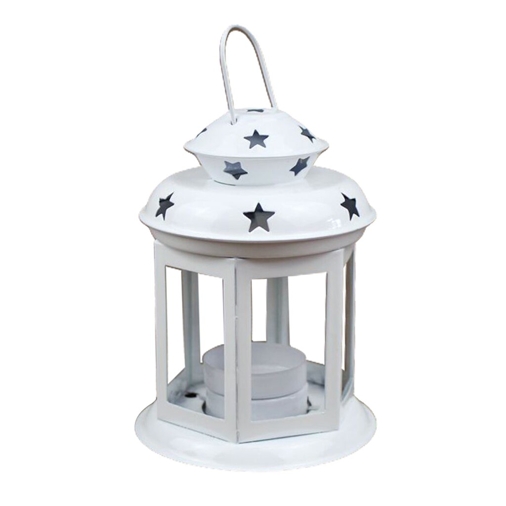 Kerst Kaars Smeedijzeren Decoratie Wind Lantaarn Decoratie Thuis Decoratie Scene Layout Woonkamer Decoratie: WHITE