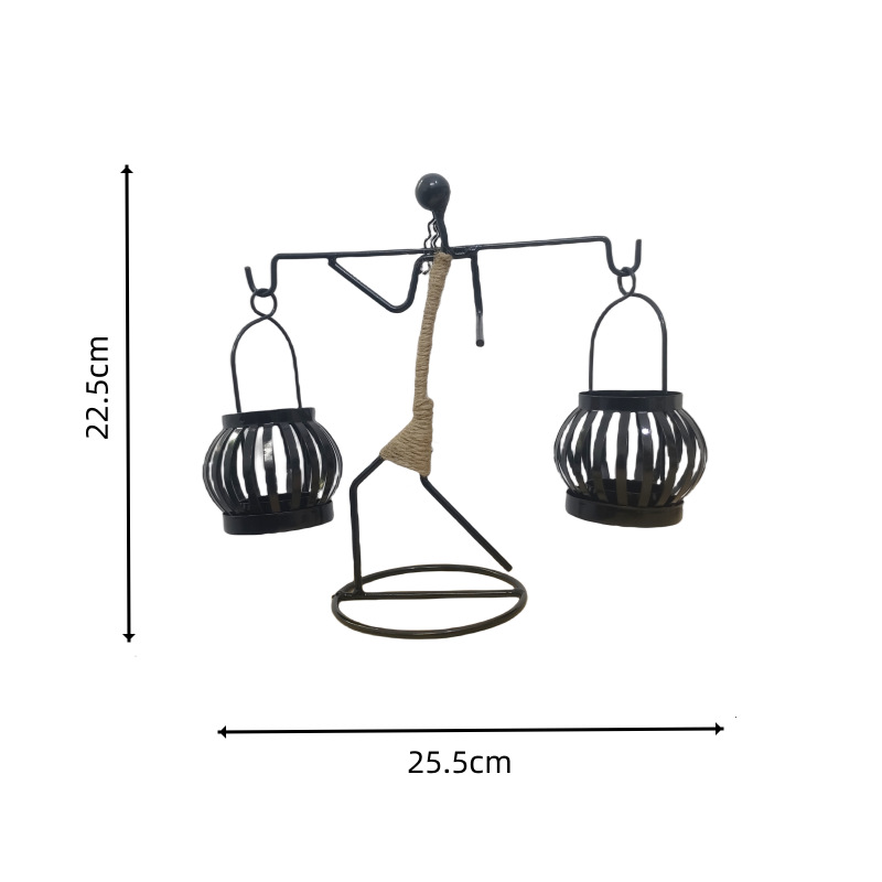 Candelabro de Metal nórdico, escultura de personaje abstracto, portavelas, decoraciones, figuritas hechas a mano, decoración del hogar, artísticos, oferta 2024: Caqui oscuro