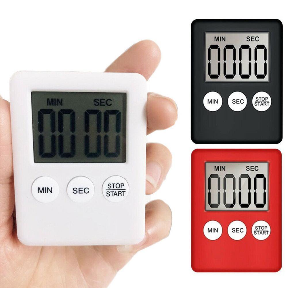 Alarm Timer Kitchen Mini LCD Digital Display Square Countdown Alarm Magnet Clock Cooking Count Up Sleep Stopwatch Clock Timer