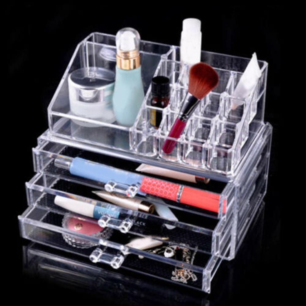 Cosmetische Organizer 2-Layer Laden Opbergdoos Acrilico Bureau Sieraden Organizer Acryl Make Organizer Regeling