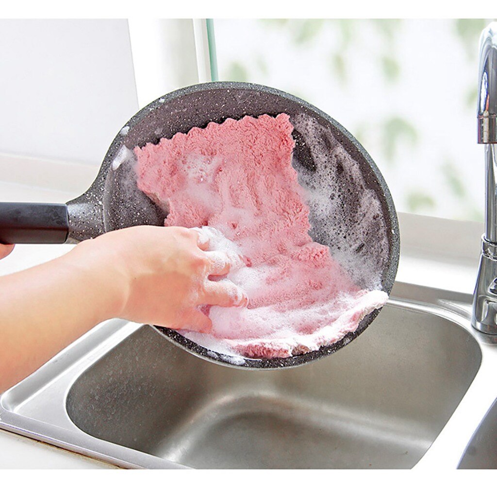 Microfiber Cloth Kitchen Towel Rags Water Absorbent High-Efficiency Tableware Towel Kitchen Tools Household Cleaning Cloths 