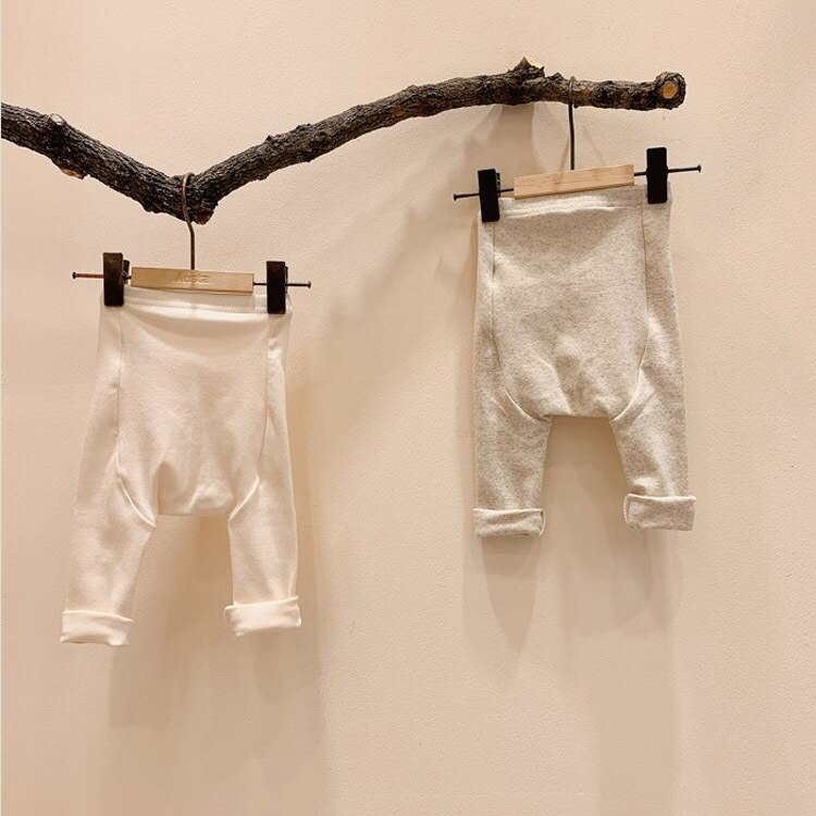 Spring And Autumn Boys And Girls Baby Cotton Casual Big Pp Pants High Waist Baby Leggings Kids Trousers