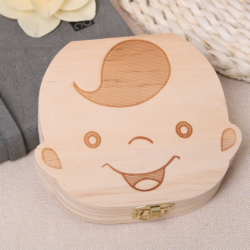 Caja de almacenamiento para dientes de bebé, caja de madera para guardar texto, caja de almacenamiento para guardar dientes de leche, caja organizadora para bebés, caja organizadora para dientes de leche: Log Boy