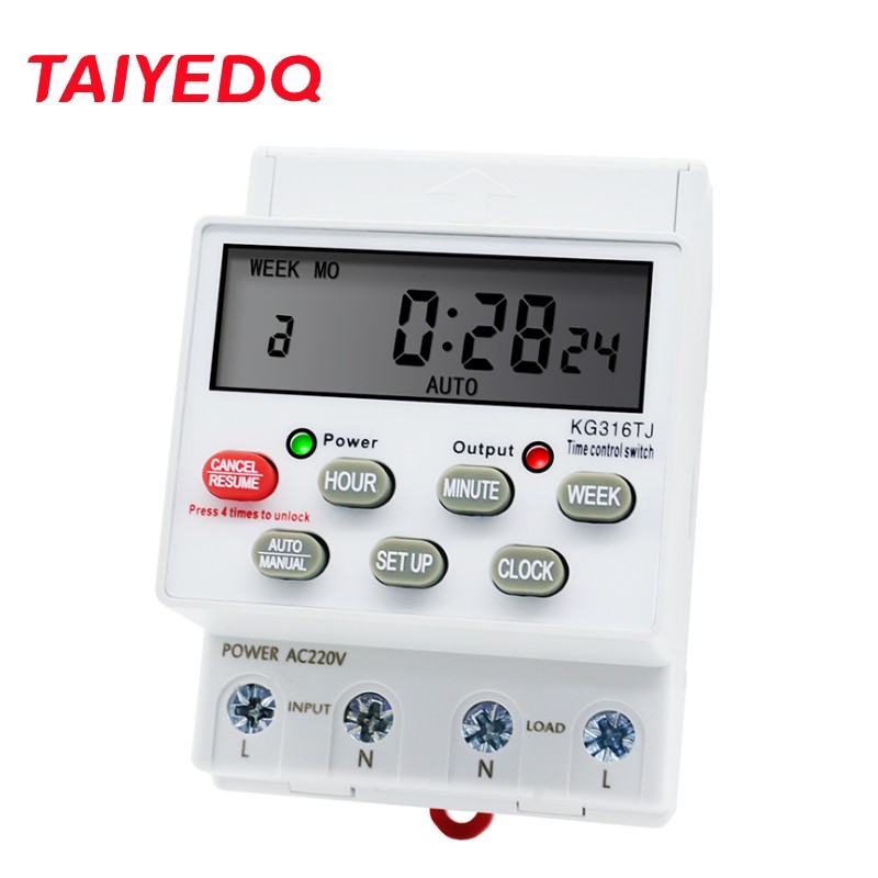 Din Rail Installation KG316TJ Mini Daily Weekly 7 Days Programmable Digital Time Switch Relay Timer Control AC 220V 230V
