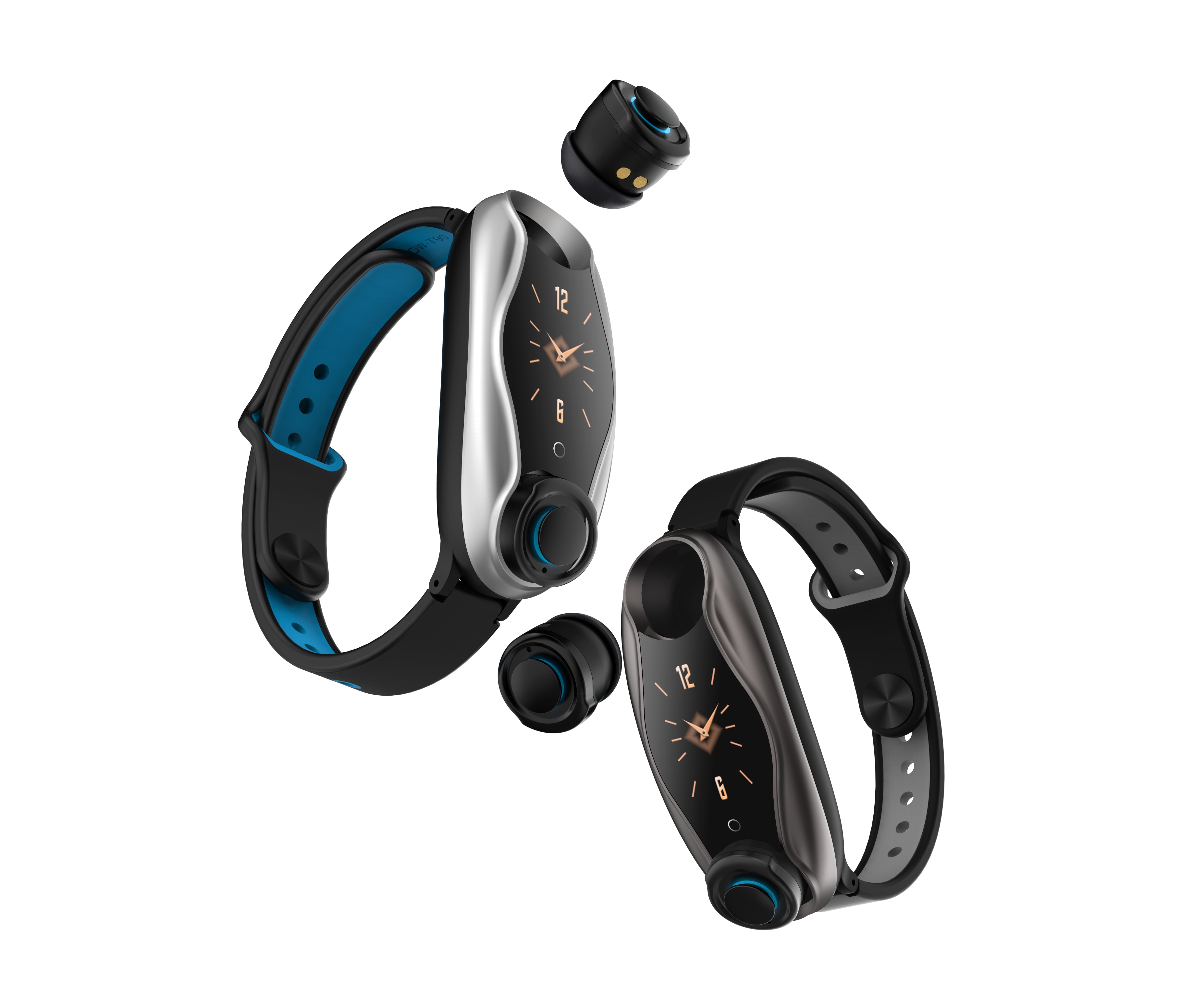 UTELITE T90 Fitness Armband Bluetooth 5,0 mit Drahtlose Kopfhörer IP67 Wasserdichte Sport Smart Uhr für Android IOS Telefon