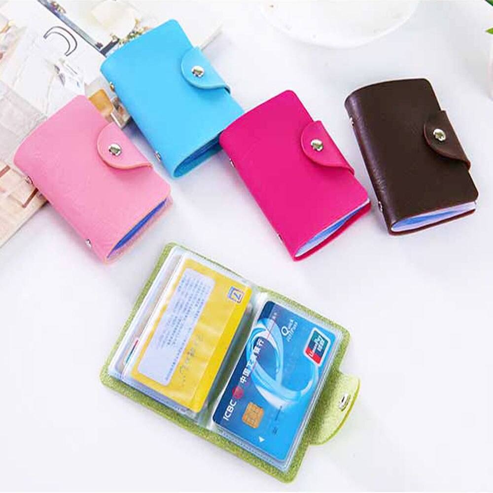 Pu Leer Functie 24 Bits Card Case Visitekaarthouder Mannen Vrouwen Credit Paspoort Card Bag Id Passport Card portemonnee