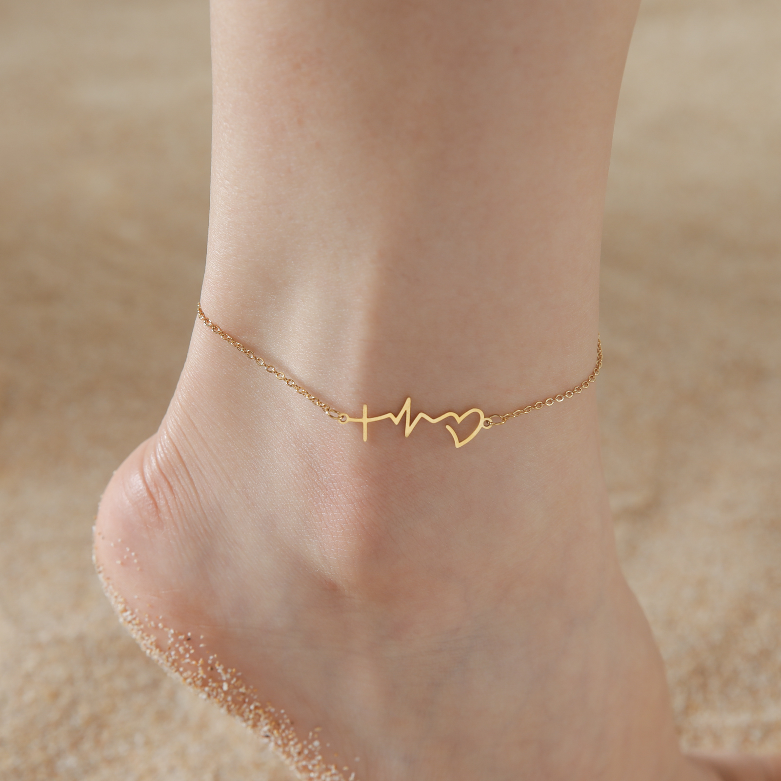 Skyrim marche chat cheville Bracelet femmes en acier inoxydable Simple cheville coréenne été plage pied accessoires: Plaqué argent antique