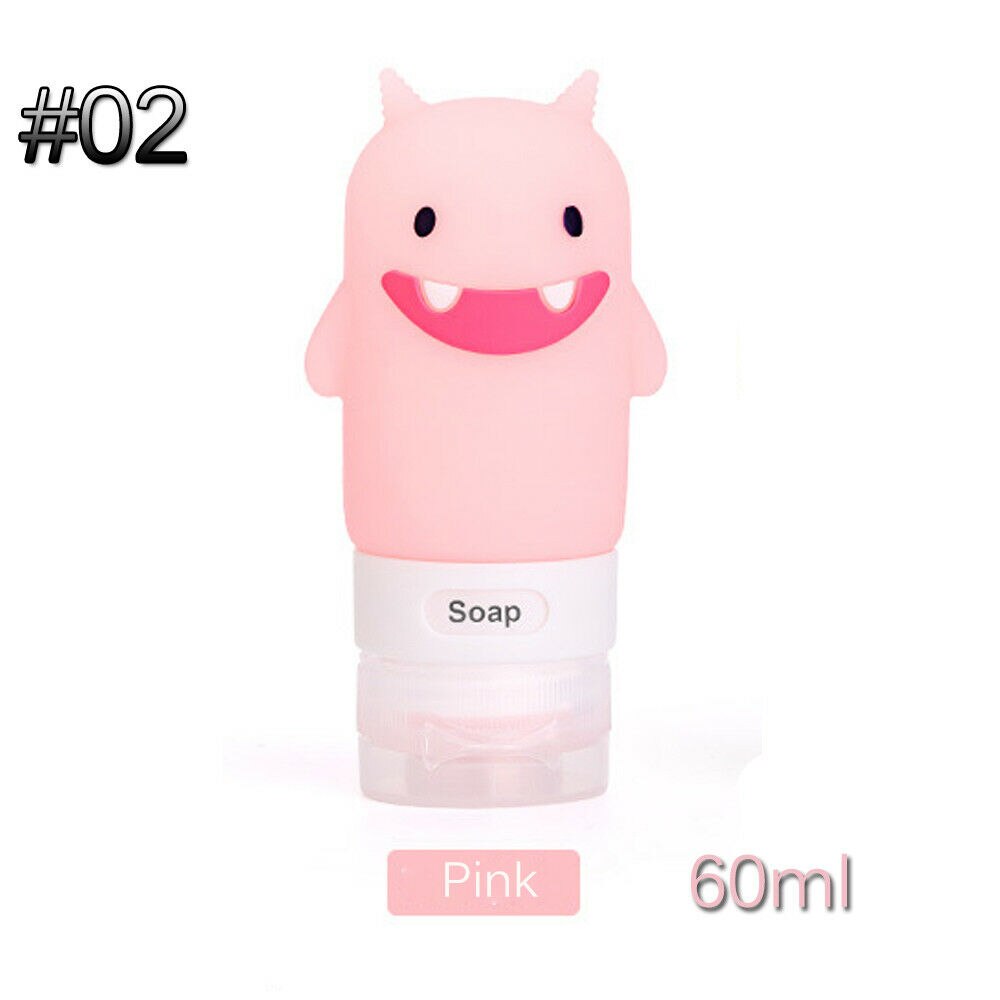 Silicone Squeeze Bottle Cosmetic Lotion Container Travel Empty Shampoo Pot Refillable Bottle: A Pink 60ML