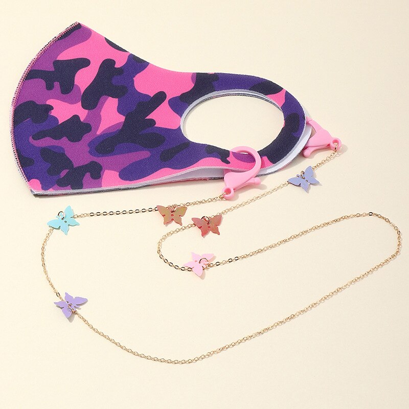 Handy & Convenient Safety Mask Rest Ear Holder Rope Beads Butterfly Rose Flower Neck Strap Mask Lanyard DIY Accessories 1PC