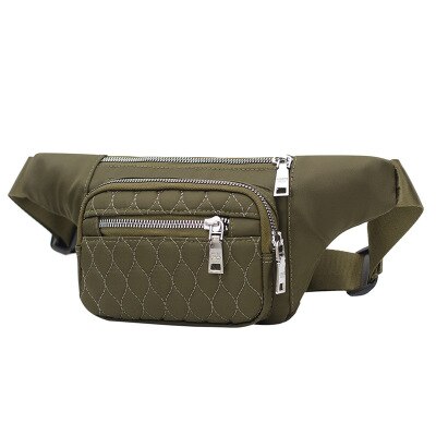 Casual heuptas voor dames, waterdichte nylon heuptas, telefoonhoesje, borsttas, damestas met brede band, damestas met klep, crossbodytas: Legergroen