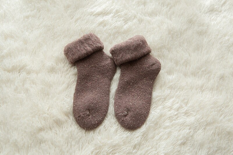 Thicken Winter Warm Wool Socks Women Japanese Style Solid Color Towel Christmas Socks for Ladies 102402: 05