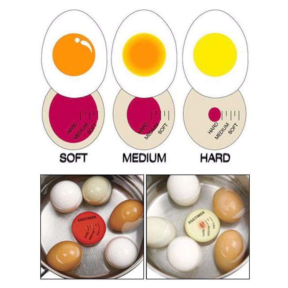 1 pièces Oeuf Parfait Couleur Changeante Minuterie Délicieux Doux Œufs Durs Cuisine Résine Sablier Minuterie Rouge Outils