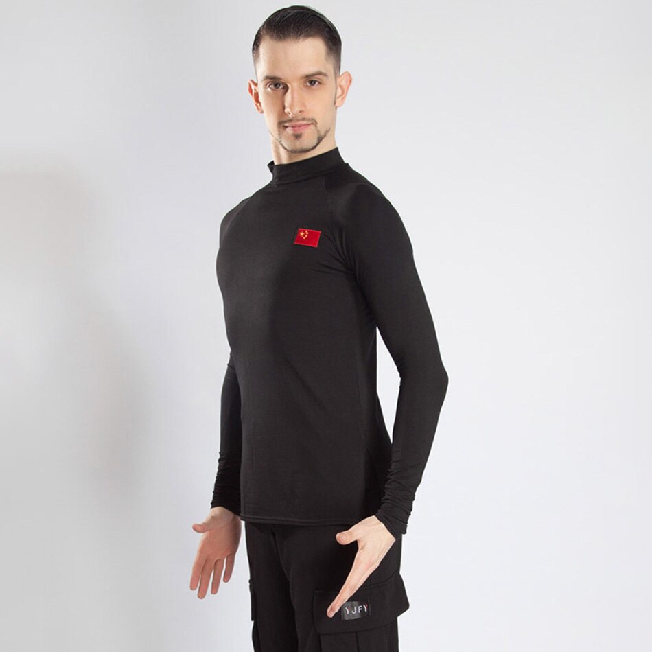 Mann latin dans kjole lang erme latin dans topper for mann ballroom samba tango chacha dans performamnce  by292: 185