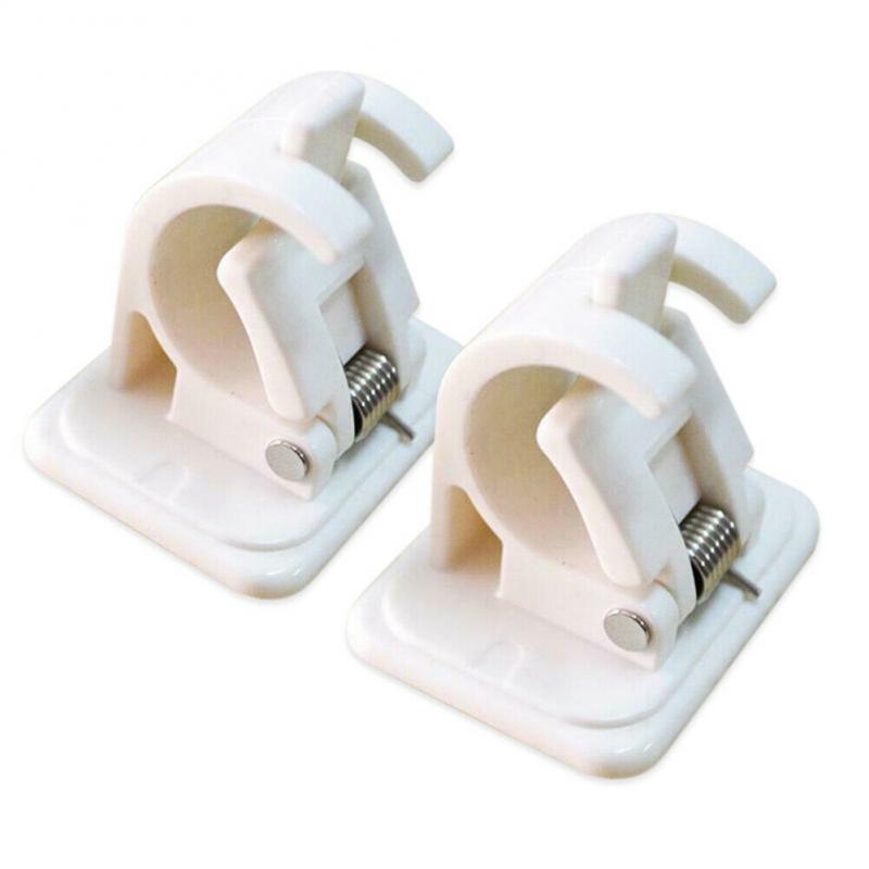 Douchegordijn Gordijn Staaf Fixing Clip Hanger Haak 2 Stuks Wit Opknoping Staaf Plastic Clip Muur Hangingcurtainrodhookfixingclip