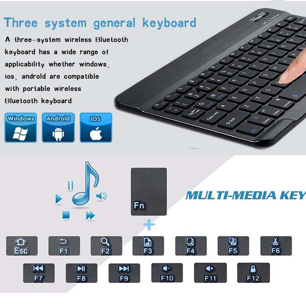 Ultra cienki bezprzewodowa angielska klawiatura Bluetooth dla XGODY kolory/GA10H/K109 10.1 &quot;/K10T/T1001/T11D/T93Q 9&quot;/V11 klawiatura tabletu