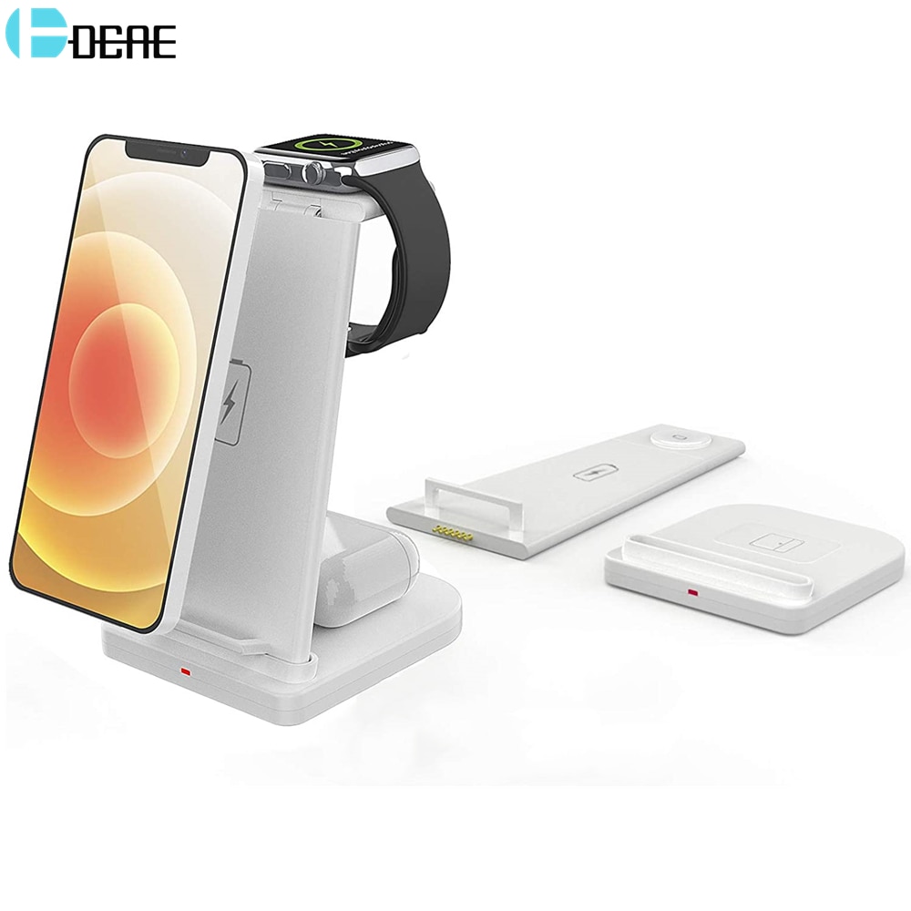 15W Qi Draadloze Oplader 3 In 1 Fast Charging Stand Voor Apple Horloge 7 6 Se 5 4 Iphone 13 12 11 Xs Xr X 8 Airpods Pro Dock Station