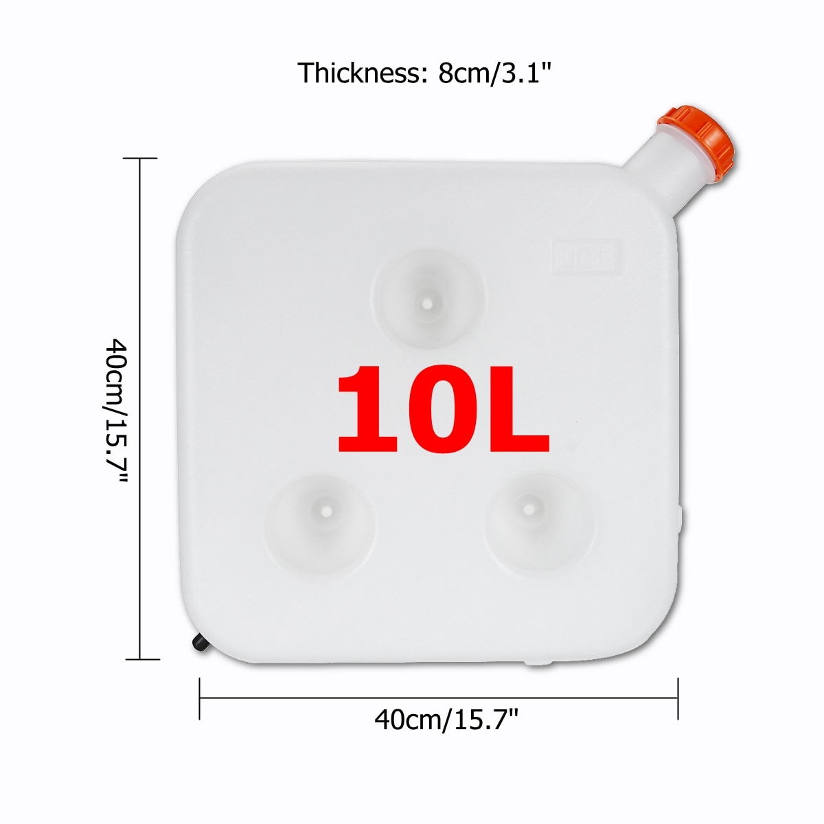 40x40x8cm 10L Plastic Fuel Water Tank Storage Canister Water Tank For Car Truck Air Heater Parking Heater Accessories
