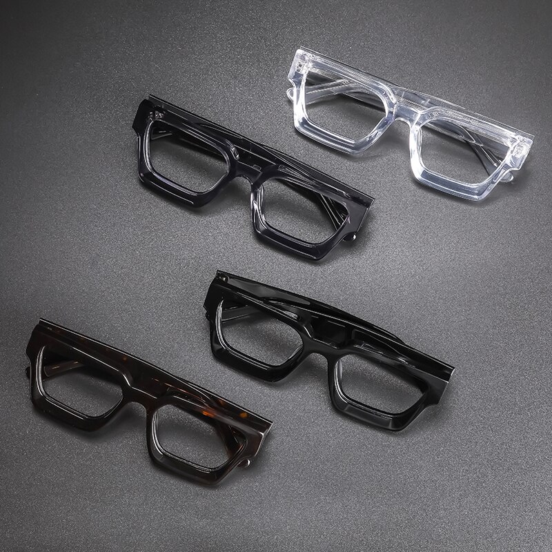 Gafas graduadas de acetato Vintage para hombre y mujer, lentes cuadradas transparentes para miopía, montura de lujo Retro
