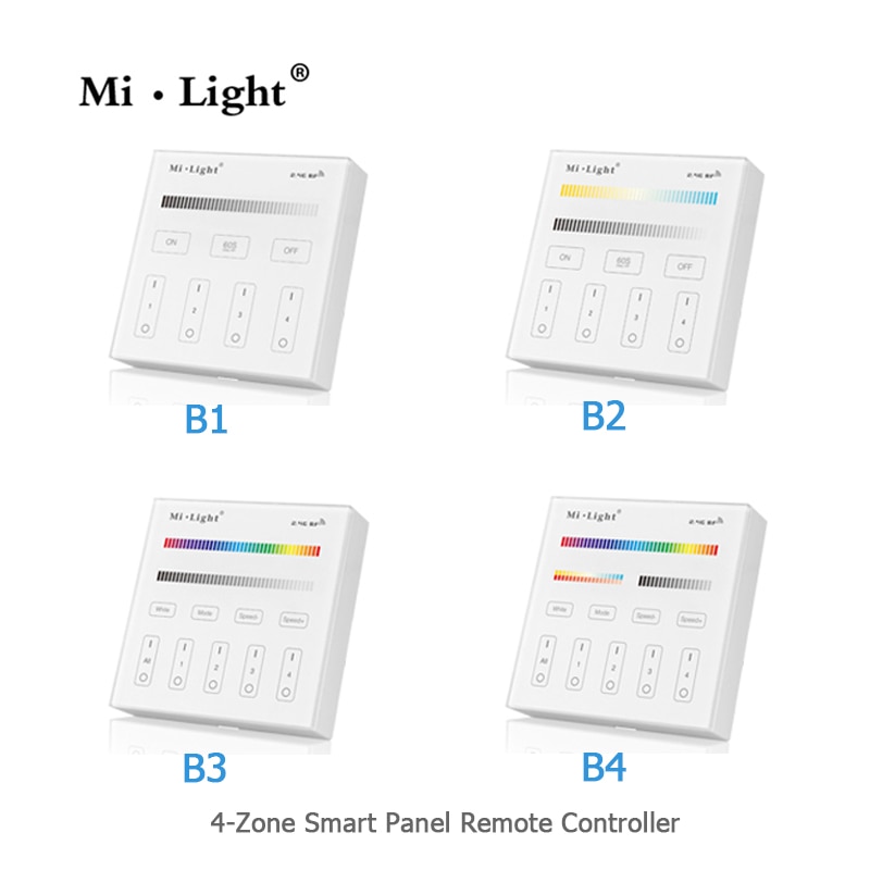 Neue Milight Led Panel Controller 2,4G wireless 4 Zone RF Dimmbare dimmer remote Touch Panel Wand-montiert rgb led Controller