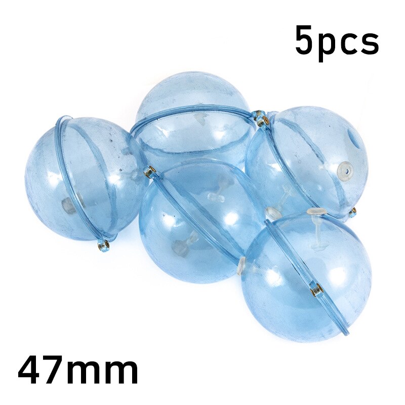 Boya de pesca duradera perforada para exteriores, accesorios redondos de agua de río, Bola de mar, aparejos terminales prácticos, boya de burbuja, 5 unids/paquete: 5pcs 47mm